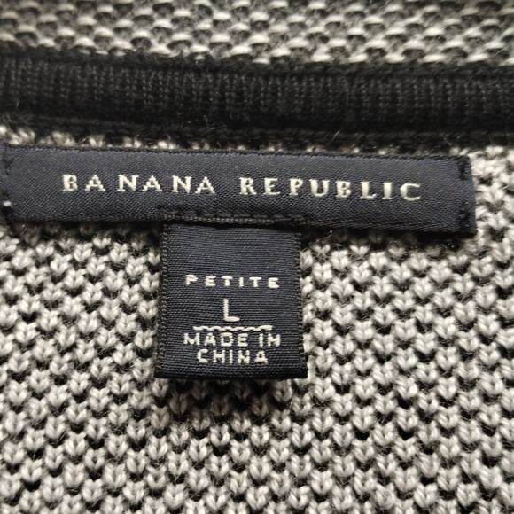 Banana Republic Size Large Petite Gray Extra Fine Merino Wool Blend Clasp Blazer - Picture 4 of 5